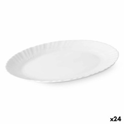 Flat Plate White Glass 30,5 x 3 x 26 cm (18 Units)