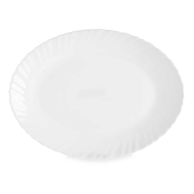 Serving Platter White Glass 30,5 x 2,5 x 23,5 cm (24 Units)