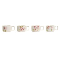 Set of 6 Cups with Plate Home ESPRIT Yellow Beige Terracotta Lilac Metal Dolomite 180 ml