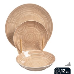 Bowl Romimex White Green Mango wood Sheets 25 x 6 x 25 cm