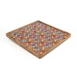 Tray Alexandra House Living Copper Glass Aluminium MDF Wood 26 x 7 x 46 cm