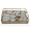 Tray Alexandra House Living Golden Aluminium MDF Wood 13 x 6 x 25 cm