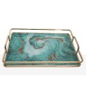 Tray Alexandra House Living Golden Glass Aluminium MDF Wood 27 x 7 x 33 cm