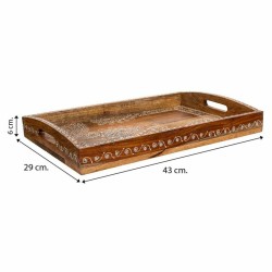 Bandeja Home ESPRIT Natural Acacia 39,5 x 25,5 x 5,5 cm