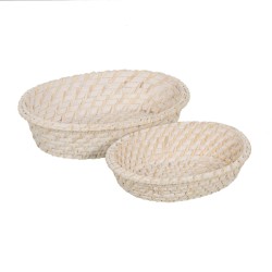 Tray Alexandra House Living Multicolour Rattan Mother of pearl Circular 33 x 35 x 33 cm