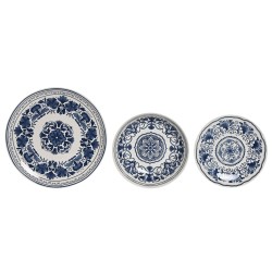 Plate set Home ESPRIT Blue Stoneware Mandala Arab 18,2 x 18,2 x 5,5 cm